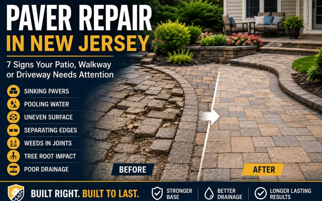 Paver Repair in New Jersey: 7 Signs Your Patio, Walkway or Driveway Needs Attention